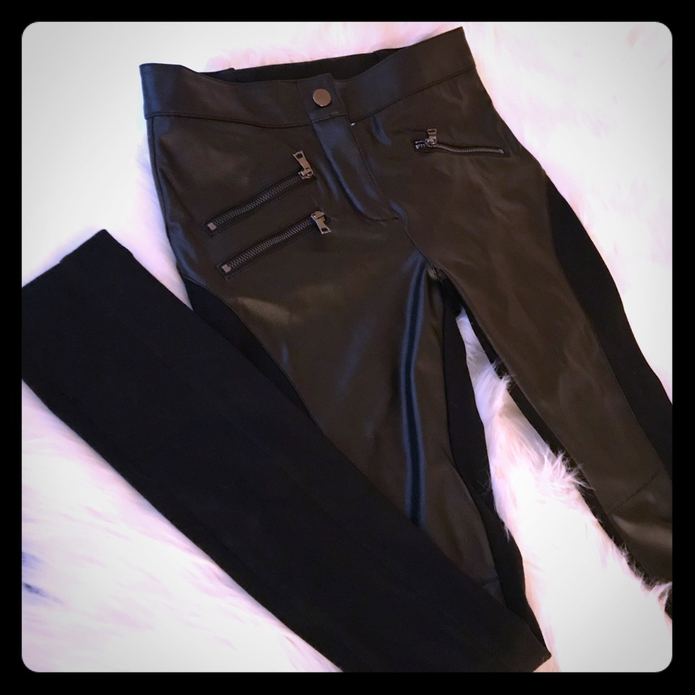 BCBG Black pleggings- pants/leggings